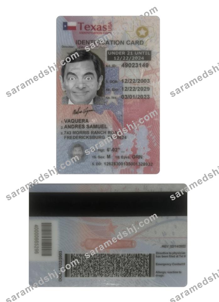 USA Texas under 21 ID card